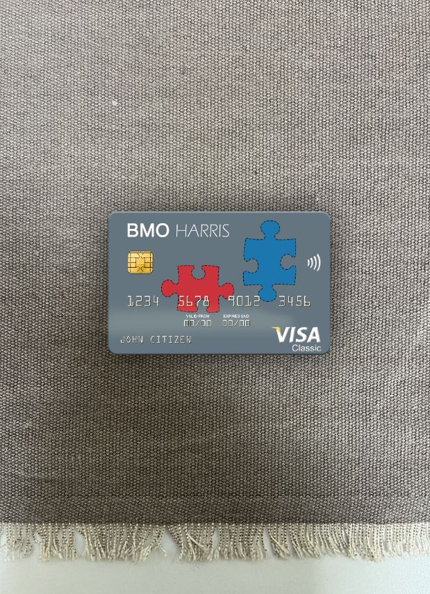 Download USA BMO Harris Bank visa card photolook front Photoshop template